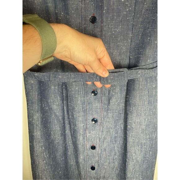 Vintage Lillian Russell Western denim button down maxi dress size 12 - Picture 9 of 16